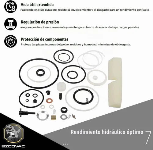 Vista 3 de Kit maestro de reparación para gato hidráulico de botella de 20/22 toneladas, kit de sellos para gato de botella neumático y manual