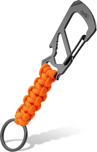 Vista 16 de KeyUnity KC00 Llavero de mosquetón de paracord, cordón de paracaídas 550 Multiherramienta para exteriores, mochilas, hombres y mujeres