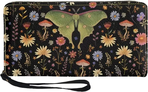 Vista 39 de Coldinair Cartera de piel sintética con cierre de cremallera para mujer, con bloqueo RFID, monedero para teléfono con correa para viaje, Añade tu