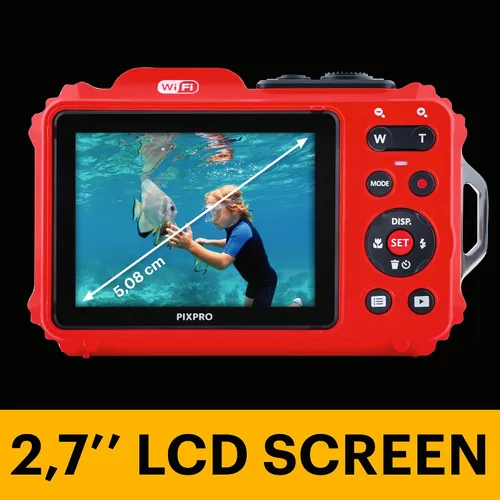 Vista 5 de KODAK PIXPRO WPZ2 - Cámara digital impermeable de 16 MP, 49.2 ft, zoom 4X Rojo