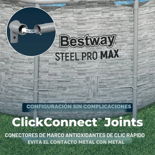 Vista 7 de Bestway Power Steel Swim Vista Series II juego de piscina de 14 pies x 8 pies 2 pulgadas x 39.5 pulgadas para exteriores sobre el suelo con bomba