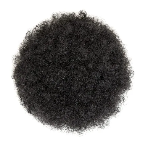 Vista 2 de MOONSHOW Extensión de cola de caballo afro con cordón para mujeres negras, extensión de moño corto afro rizado, extensiones de cabello sintético