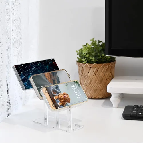 Vista 8 de MOOCA 3 Tier Premium Acrylic Eyewear Display Stand, Sunglasses Rack Holder, Sunglasses Stand, Eyewear Organizer for Eyeglasses, 5 in H 3-tier