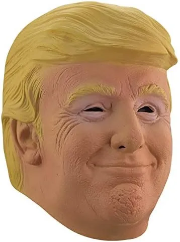 Vista 2 de Máscara de Donald Trump la máscara de Donald Trump está diseñada para adaptarse a la mayoría de los adultos. Máscara divertida de Donald Trump