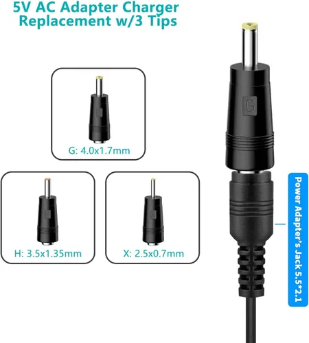 Vista 3 de Adaptador de cable de alimentación de 5 V CA compatible con Philips, Skylight, HP, Aluratek, BSIMB Smart Digital Picture Frame Cámaras Cable