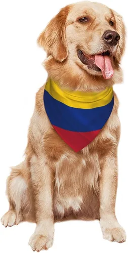 Vista 9 de Bufanda para perro con bandera de Colombia, bandana para mascotas, baberos para mascotas