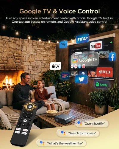 Vista 10 de Proyector inteligente 4K Google TV, True 2400ANSI Luz diurna interior cine