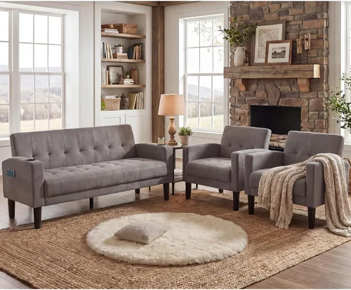 Vista 15 de TYBOATLE Sofá Loveseat de 62" de ancho con 2 puertos de carga USB y 2 portavasos, asiento de amor pequeño capitoné de cuero sintético negro