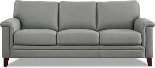 Vista 9 de Hydeline Westcott - Silla de cuero de grano superior, gris plateado, espuma viscoelástica y bobinas de bolsillo Plata Gris