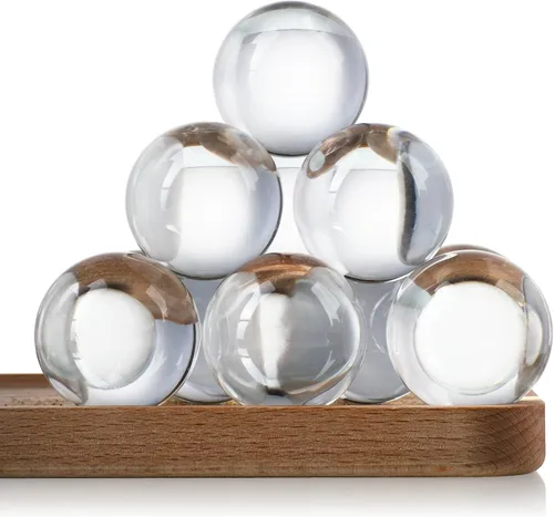 Vista 11 de 7 colores 1.575 in hielo agrietado bolas cristal chakra bolas con base de madera LED Bola curativa de cristal de la esfera, bola del cuarzo