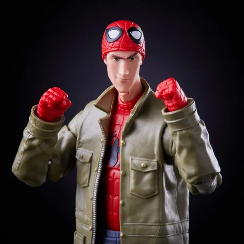 Vista 8 de Spider Man de Hasbro Marvel Legends Series, Into The Spider-Verse. Figura de acción coleccionable de Peter B. Parker de 6 pulgadas, juguete