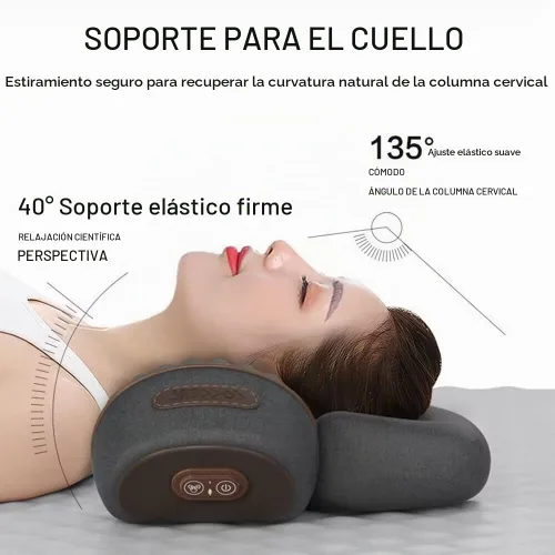 Vista 7 de Almohada cervical con almohada de masaje térmico para aliviar el dolor de cuello y hombros, modos ergonómicos de múltiples vibraciones, almohada