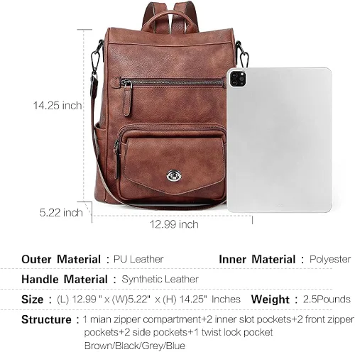 Vista 5 de CLUCI Cartera grande de cuero con cremallera alrededor del tarjetero organizador de viaje bolso de mano con mochila para mujer bolso convertible
