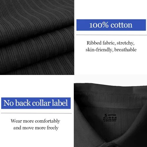 Vista 4 de Camisas elásticas musculares para hombre, de manga largacorta, camisetas de algodón ajustadas