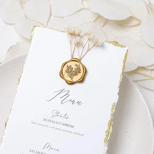 Vista 6 de UNIQOOO Adhesivos de Sello de Cera - (3 Diseños en 1 Paquete) Adhesivos de Sello para Sobre de Invitación de Boda, 60 Piezas Adhesivos