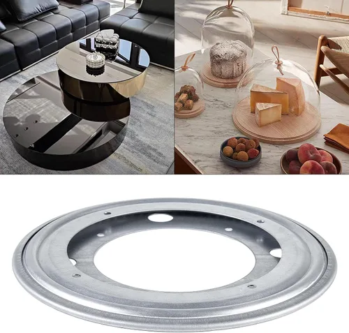 Vista 7 de HSTECH Lazy Susan de 8 pulgadas, placa de rodamiento giratoria de 400 libras resistente para mesa giratoria, funda de libros, bandeja de servir