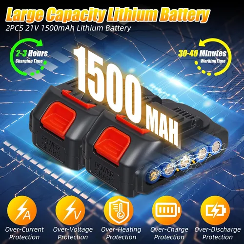 Vista 6 de Mini motosierra alimentada por baterías: motosierra eléctrica portátil inalámbrica 2025 - Mini motosierra inalámbrica de 6 pulgadas y 8 pulgadas