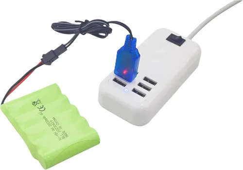 Vista 3 de 2 unids 6.0 V 2800 mAh AA batería recargable con enchufe SM-2P con cable de carga USB para TB141 TB142 DE37 RC coche juguete truco