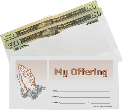 Vista 3 de Sobres My Offering Praying Hands, paquete de 200, sobres de banco para cada domingo