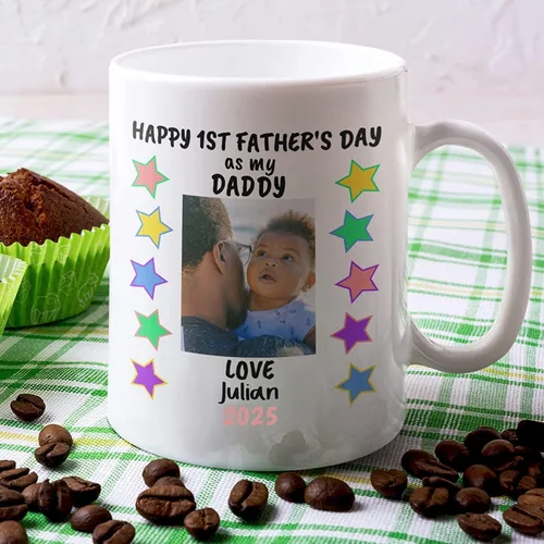 Vista 4 de Taza personalizada para papá por primera vez, taza de café para el primer día del padre, primera vez, regalo para papá nuevo, idea del día