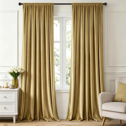Vista 42 de MIULEE - Juego de 2 paneles de cortinas negro opacas y térmicas de terciopelo para la sala de estar y dormitorio, con bolsillo para cortinero, de 63