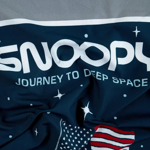 Vista 4 de Peanuts Snoopy Journey to Deep Space - Panel de tela de edredón gris de 36 pulgadas