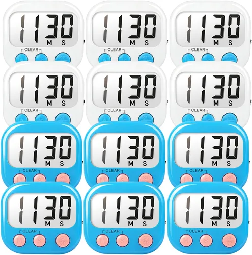 Vista 22 de Temporizadores de aula para profesores y niños, temporizador digital magnético grande, suministros para profesores, paquete de 2, azul y verde