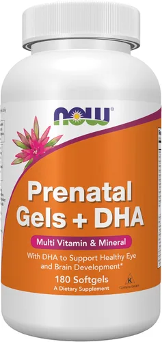 Vista 9 de NOW Suplementos, geles prenatales + DHA con 250 mg de DHA, 90 cápsulas blandas