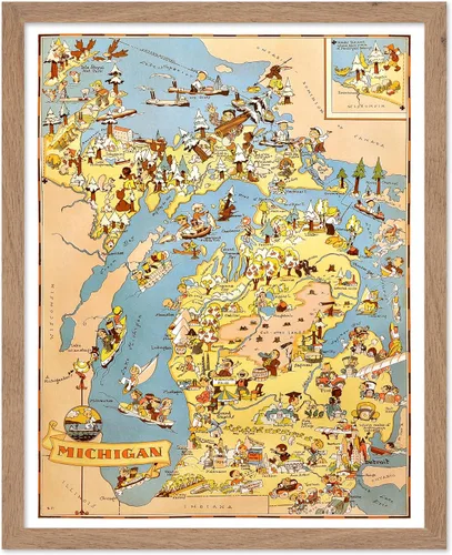 Vista 46 de Poster Master Póster retro de viaje con mapa monumental vintage de Florencia, arte italiano, gran regalo para hombres, mujeres, amantes