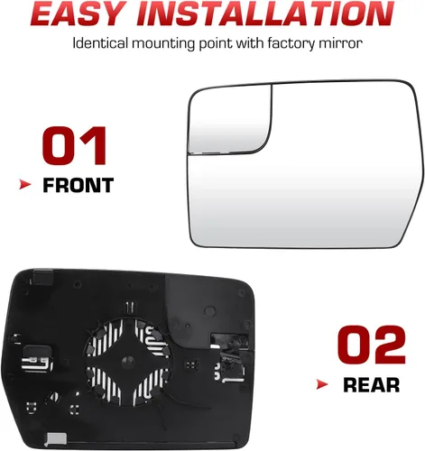 Vista 4 de Espejo calefactable para Ford F150 2011, 2012, 2013, 2014, repuesto BL3Z-17K707-E