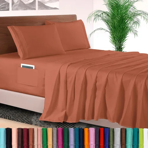 Vista 69 de Elegant Comfort - Juego de sábanas de lujo de 4 piezas - Ropa de cama de lujo de 1500 hilos, calidad de hotel prémium, microfibra, resistente a