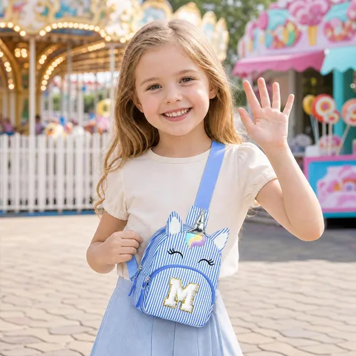Vista 2 de YOOLIFE Regalos de cumpleaños para niñas y niños, bolsa de unicornio, Azul
