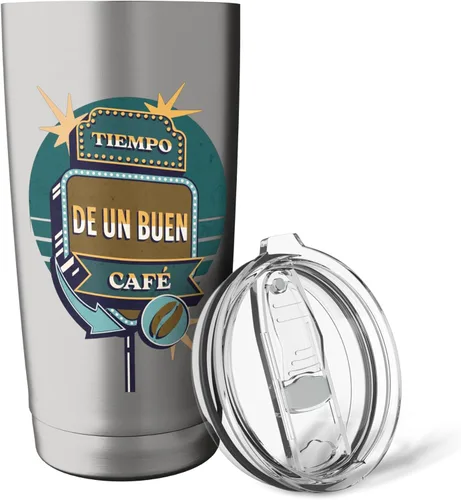 Vista 5 de Tiempo De Un Buen Café Retro Coffee Art - Vaso aislado de acero inoxidable Cepillado inoxidable