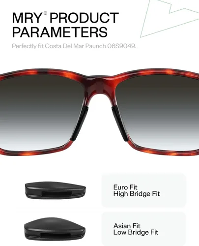 Vista 3 de Mryok Piezas de nariz de repuesto para gafas de sol Costa Del Mar Paunch - Opciones Negro