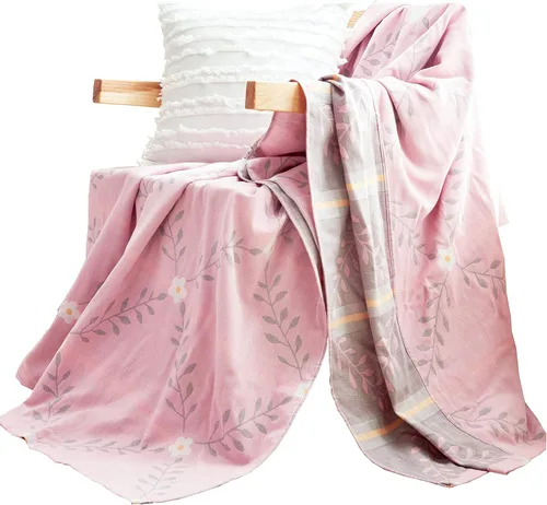 Vista 17 de MEJU Manta ligera de muselina marrón para perros, cachorros, para niños, para cama, sofá, 100% algodón peinado, de 3 capas, suave y cálida
