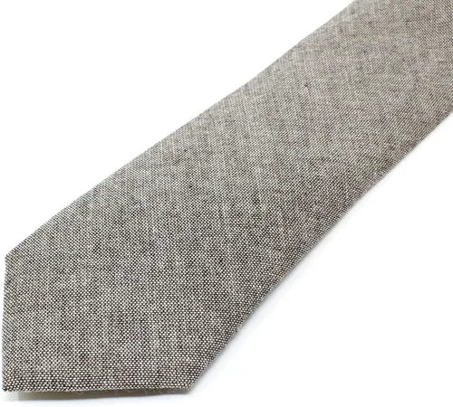 Vista 139 de Corbata delgada de algodón cambray para hombre, estilo desgastado texturizado - 2 1/2 pulgadas de ancho