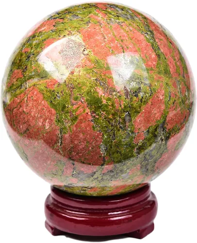 Vista 116 de JIC Gem Piedra Natural de Jaspe Africano Cristal de Curación Esfera Adivinación Bola de Piedra Preciosa, Feng Shui Reiki Aura Decoración