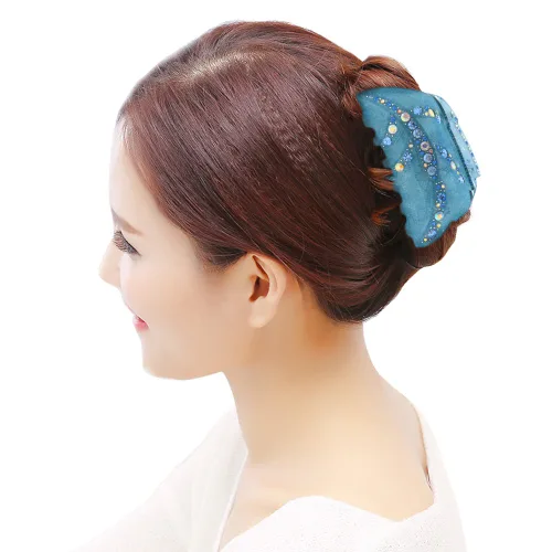 Vista 2 de Fashion & Lifestyle Pinza para el cabello para mujeres y niñas, grande, pinza bastante fuerte, pasador antideslizante, agarre hacia arriba, Azul