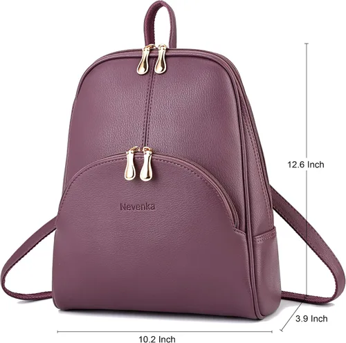 Vista 25 de Nevenka mochila informal estilo cartera de imitación cuero con cierre para mujer