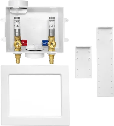 Vista 8 de Caja de salida para lavadora, drenaje central/drenaje lateral, entrada Pex-A de 1/2 pulgada x conexión de salida MHT de 3/4 pulgadas, caja de salida