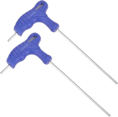 Vista 10 de Llave hexagonal con mango en T, hexagonal de 0.059 in, llave en T métrica de acero CR-V azul