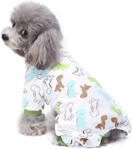 Vista 10 de s-lifeeling Disfraces de perro para chamarra para interiores y exteriores Mermaid Patrón cómodo cachorro pijamas suave perro Jumpsuit Camisa mejor