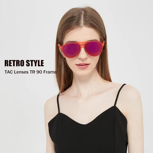 Vista 2 de Gafas de sol ligeras TAC polarizadas clásicas vintage retro de los años 70 marco TR-90 para mujeres y hombres protección UV 400
