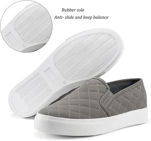 Vista 4 de JENN ARDOR Zapatos deportivos sin cordones para mujer, zapatos casuales perforadosacolchados, zapatos planos de moda para caminar