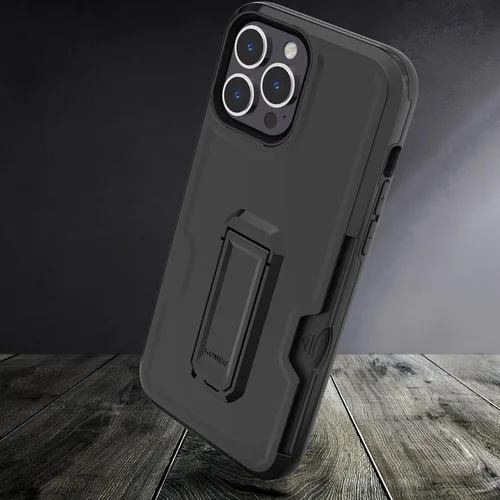 Vista 7 de Compatible con Apple iPhone 13 Pro Max Armor Kombo Kickstand Funda con clip para cinturón, híbrida, resistente, resistente, a prueba de golpes