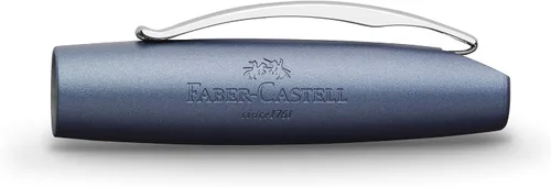 Vista 4 de Faber-Castell Essentio - Pluma estilográfica de aluminio azul, punta mediana con tinta negra, instrumentos de escritura fina Pluma estilográfica