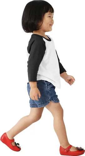 Vista 2 de Ma Croix Camisa de manga raglán 34 para bebés, ajuste cómodo, camiseta de béisbol para niños pequeños