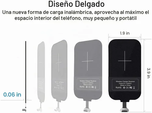 Vista 4 de Nillkin Receptor y adaptador de carga inalámbrica, módulo receptor de cargador inalámbrico Qi para Google Pixel, Samsung Galaxy A51/A52/A53/A54/A55