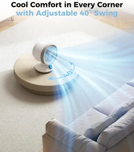 Vista 6 de Combo de calentador y ventilador para uso en interiores, ventilador portátil 2 en 1 de calefacción y refrigeración de escritorio de 1500 W