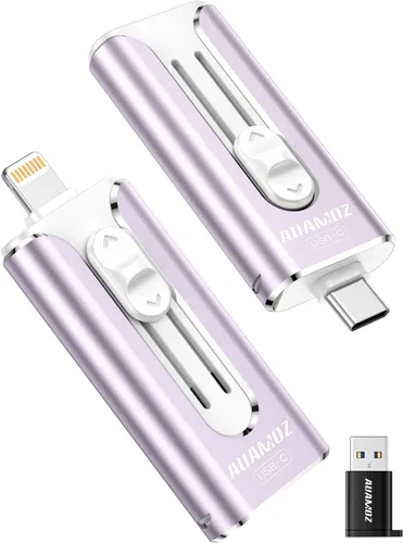 Vista 10 de Mini unidad flash de doble interfaz de 256 GB, memoria portátil compatible con iPhone 17/16/15/14/13/12/11, iPad, Android y PC, fácil de guardar